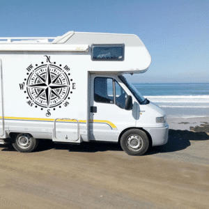 Stickers rose des vents camping car